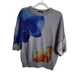 Pinko Made In Italy Art To Wear Unique Floral Sequin Embellished Top Siz…